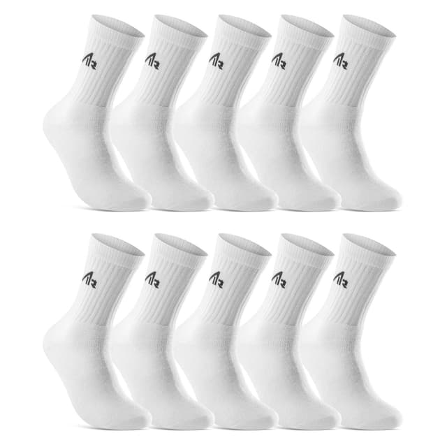 🧦🎾 Sockenkauf24 10 Paar i1R Sportsocken Tennissocken Herren Damen Baumwolle 39-42 Weiß