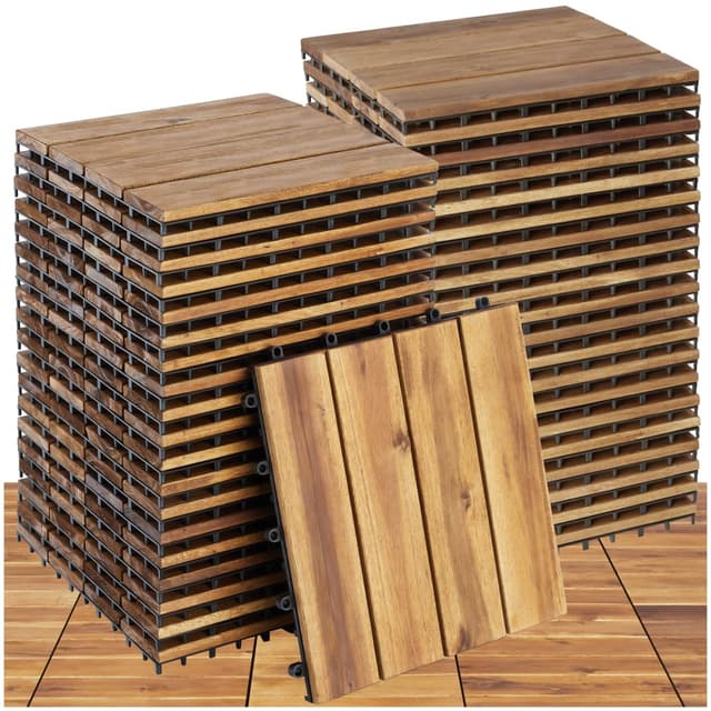 🌿🌞 Tectake® Holzfliesen Set - Balkon & Terrasse verschönern 🌞🌿