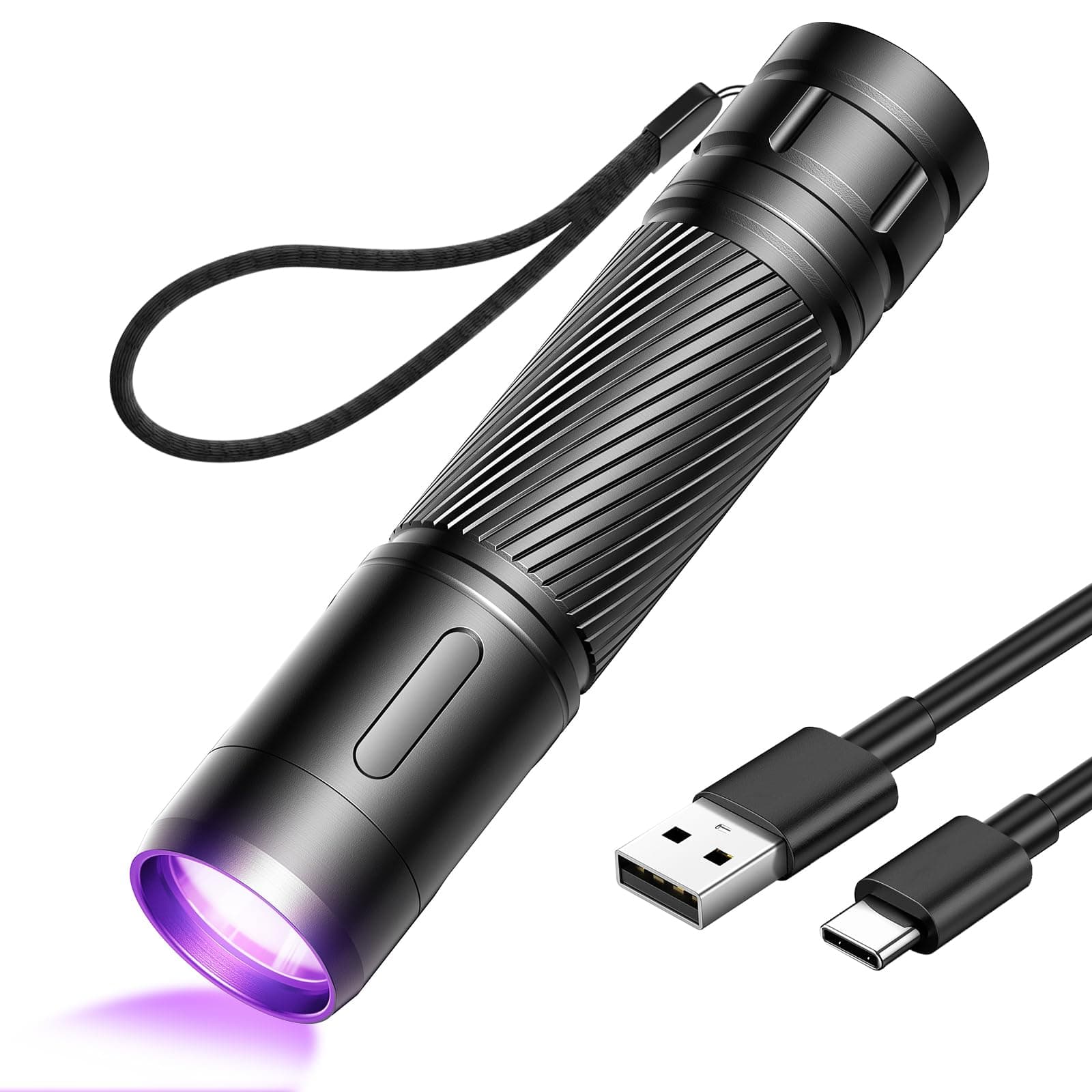 🔦 GEARLITE Wiederaufladbar LED UV Schwarzlicht Taschenlampe 🌟