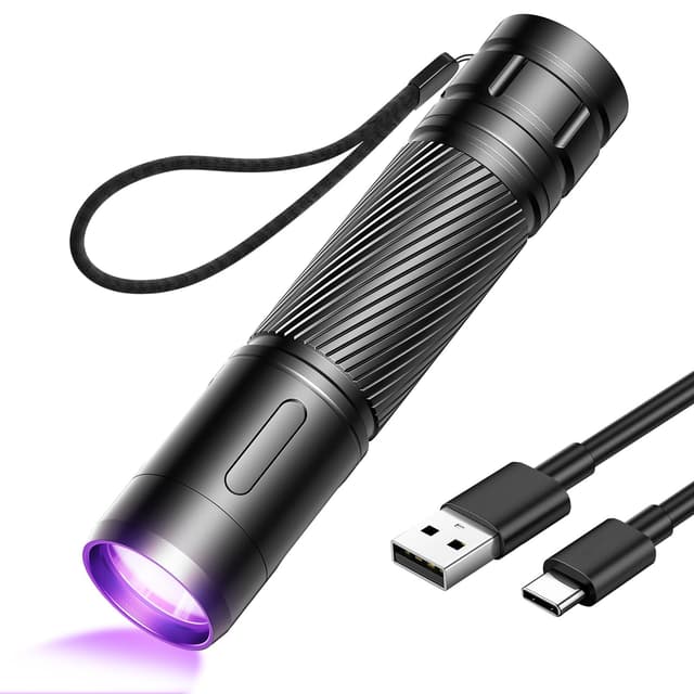 🔦 GEARLITE Wiederaufladbar LED UV Schwarzlicht Taschenlampe 🌟