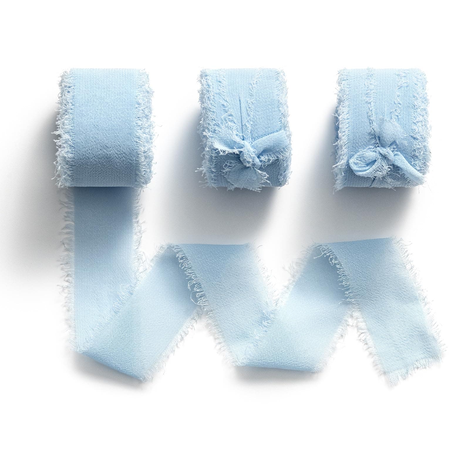 MORSUNBELA Geschenkband Breit Hellblau 25mm Sky Blue Schleifenband Hochzeit Chiffonband Deko Bänder 19 Meter Chiffon Dekoband Hellblau 2,5 cm x 6,4 m 🎀