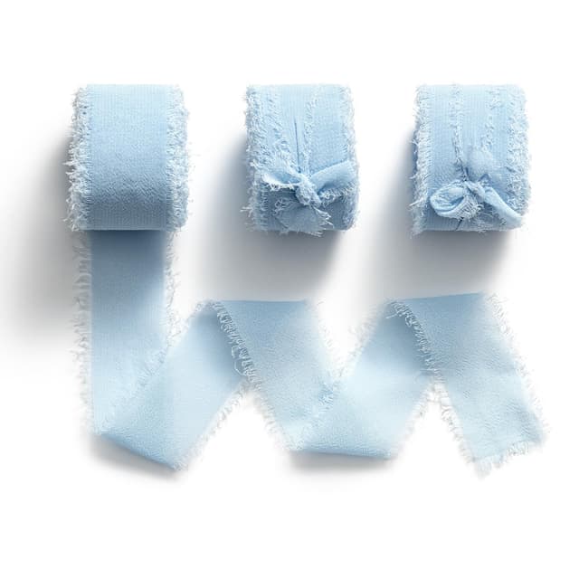 MORSUNBELA Geschenkband Breit Hellblau 25mm Sky Blue Schleifenband Hochzeit Chiffonband Deko Bänder 19 Meter Chiffon Dekoband Hellblau 2,5 cm x 6,4 m 🎀