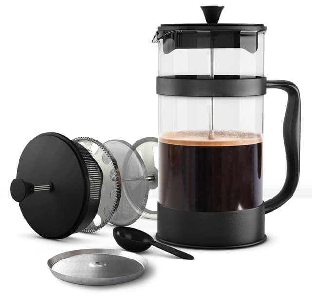 KICHLY French Press Kaffeemaschine 350 ml Schwarz 🌿☕️