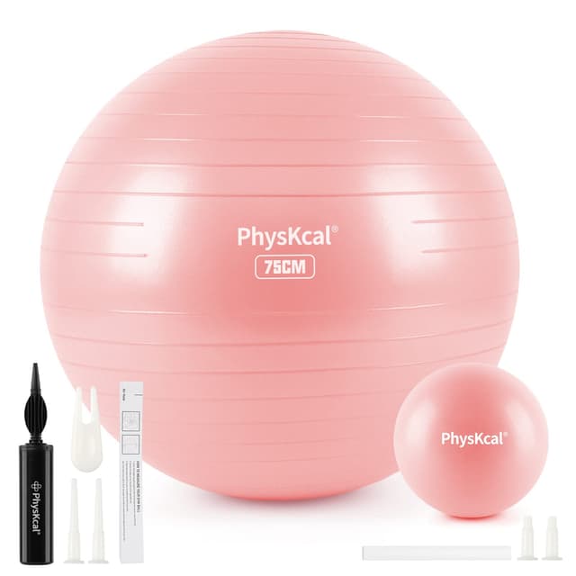 PhysKcal Gymnastikball und Pilatesball Set - Nacktes Rosa