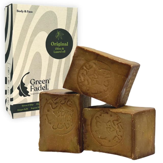 🌿🧼 GREEN FADEL Aleppo Seife Original 3 x 200g - Premium Qualität seit 1937