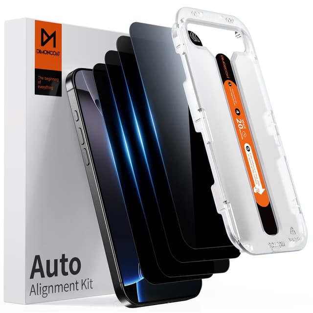 DIMONCOAT 4-PACK Sichtschutz Panzerglas Kompatibel mit iPhone 16 Pro 📱🔒