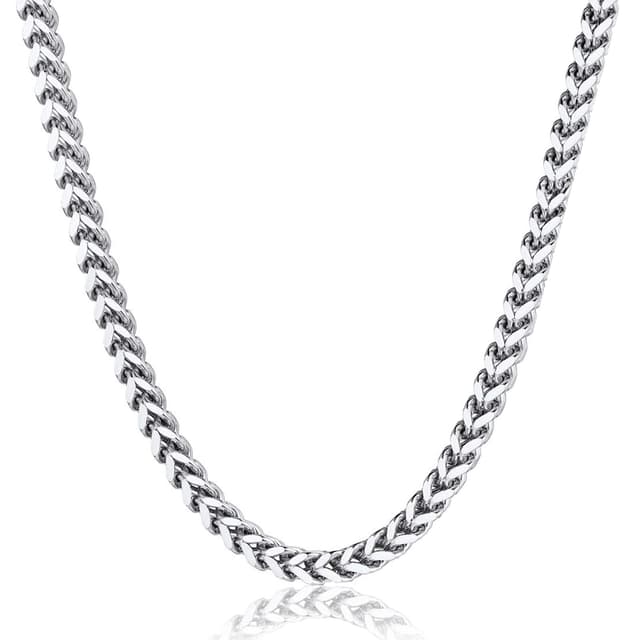 LOCCY Silber Herren Panzerkette Halskette | 6mm breit Edelstahl Franco Kette | Hip-Hop Kette | Länge 66cm