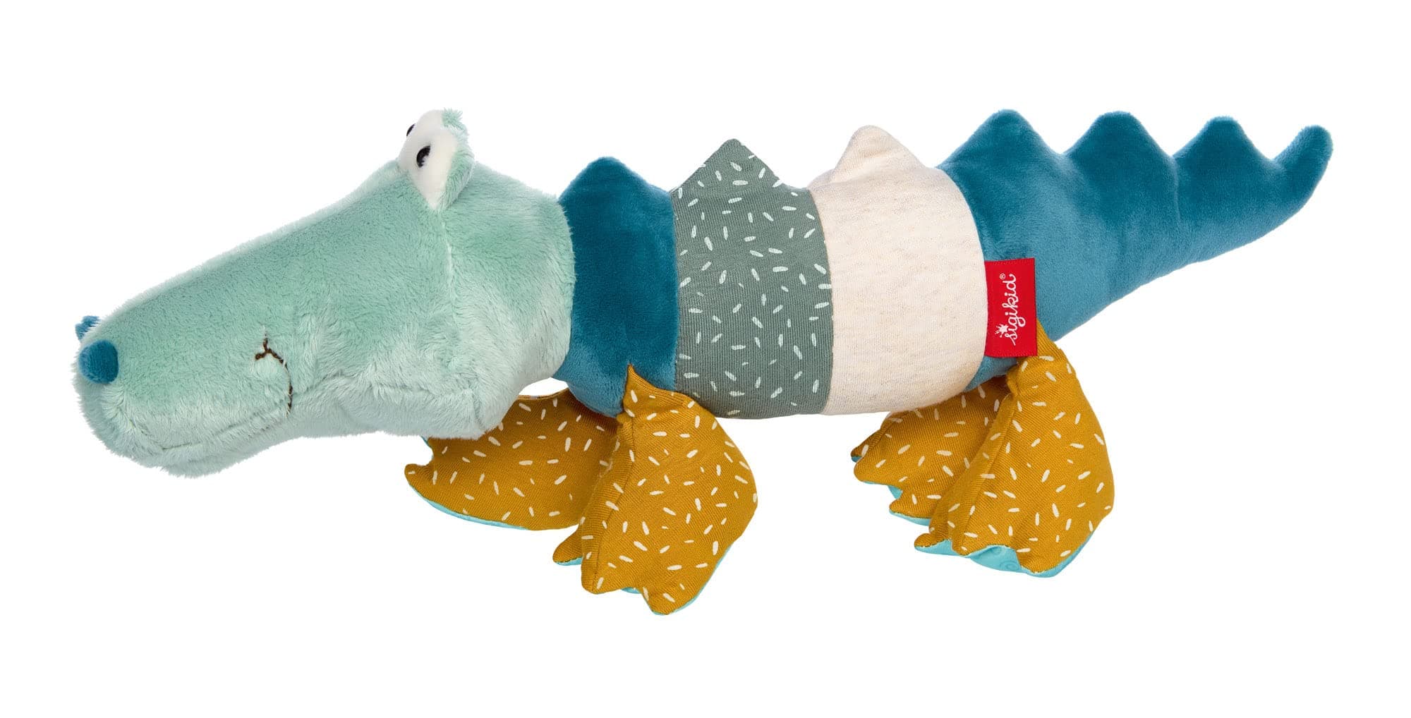 🐊 SIGIKID 43234 Kuscheltier Krokodil Patchwork Sweety, gelb für Mädchen und Jungen von 0 bis 8 Jahren 🌈