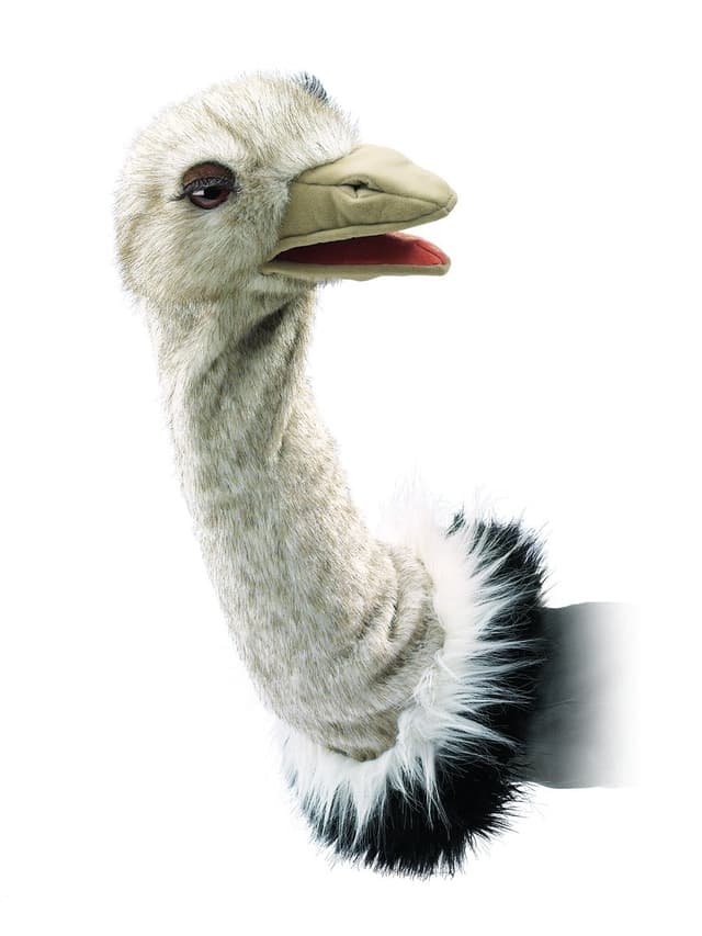 🎭🦢 Folkmanis Strauss Bühnenpuppe, Grau, Weiß, Schwarz - Angebot!