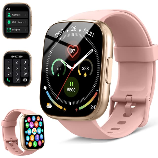 Smartwatch Herren Damen mit Bluetooth Anrufe, 1.95" HD Touchscreen, Fitnessuhr mit Pulsuhr/Schlafmonitor IP68 Wasserdicht