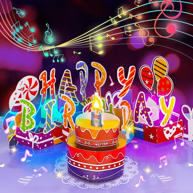 Luxuriöse 3D-Pop-Up-Geburtstagskarte mit LED-Lichtern und Musik 🎂🎉
