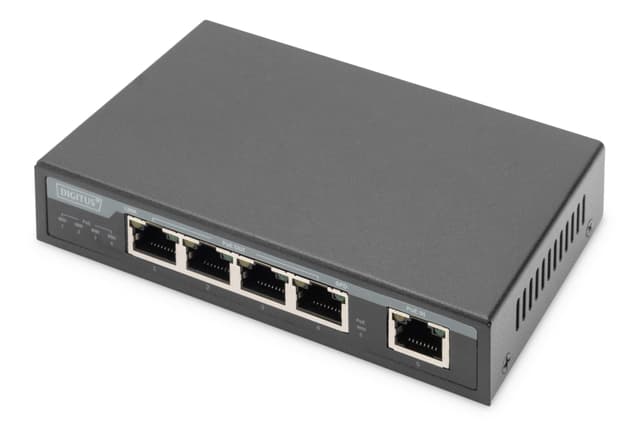 DIGITUS Gigabit PoE Indoor Extender, 4-Port, 85W 100m Verlängerung