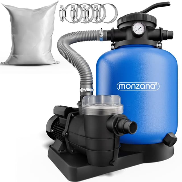 Monzana Sandfilteranlage 9.960 L/h mit Vorfilter 7 Wege Sandfilter 🏊‍♂️