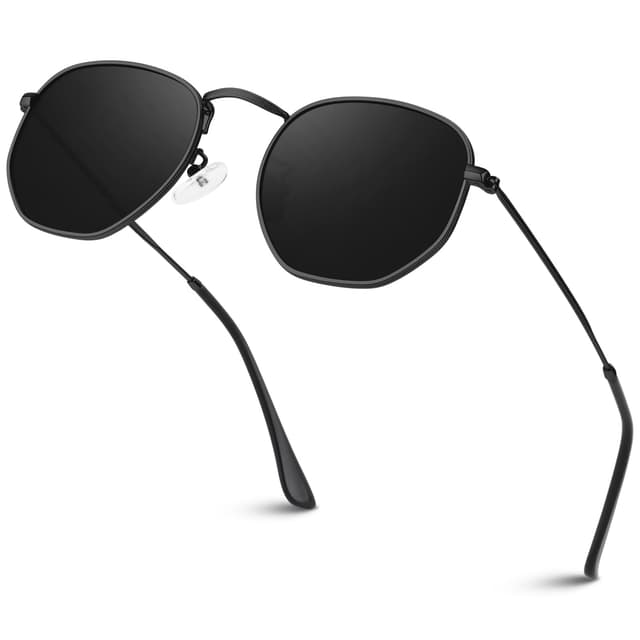 Sunier Sonnenbrille Damen Herren Polarisiert 🌞 Mode Apace Polygon Sonnenbrille Damen