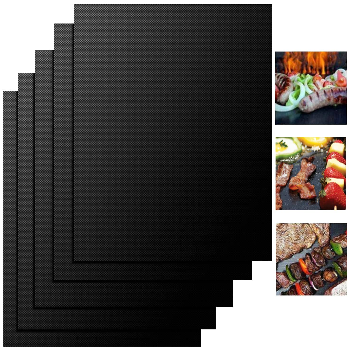 🔥 BBQ Grillmatte 5er-Set 50 x 40 cm 🌭🍔🍖🥩