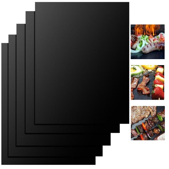 🔥 BBQ Grillmatte 5er-Set 50 x 40 cm 🌭🍔🍖🥩