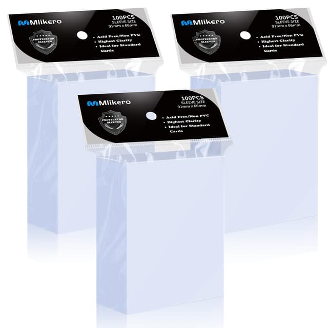🃏 Mlikero 300 Stück Standard Soft Kartenhüllen | Transparente Kartenhüllen Passend für MTG, Sammelkarten, Sportkarten