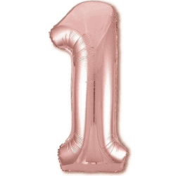 🎈🎉 Luftballon 1. Geburtstag Zahl 1 Rosegold XXL Riesen Folienballon 100cm Angebot bei HelloDeals