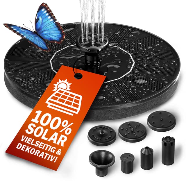🌞🌿 GARDEBRUK® Solar Springbrunnen 7 Effekte 180L/h 🌿🌞