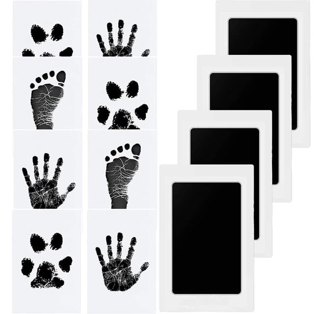 Baby Hand- und Fußabdruck Set 🎀 4 Stempelkissen 🐾 Baby Shower Geschenk
