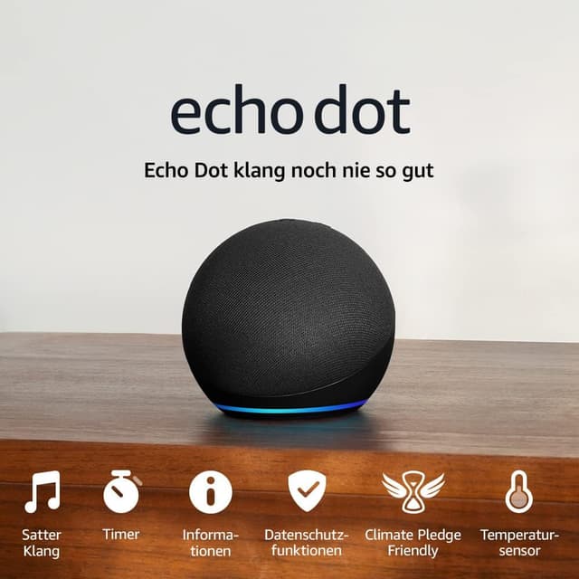 Echo Dot (Neueste Generation) 🎵 | Smarter WLAN- und Bluetooth-Lautsprecher mit Alexa und gigantischem, sattem Klang 🎧 | Anthrazit Anthrazit Nur Gerät
