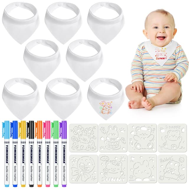 Aolso Baby Lätzchen zum Bemalen - 8 Stück 🎨