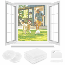 Fliegengitter Fenster ohne Bohren DIY 🪟 2 Stück Weiß 120x120cm - Insektenschutz Fenster mit Klettband Angebot bei HelloDeals