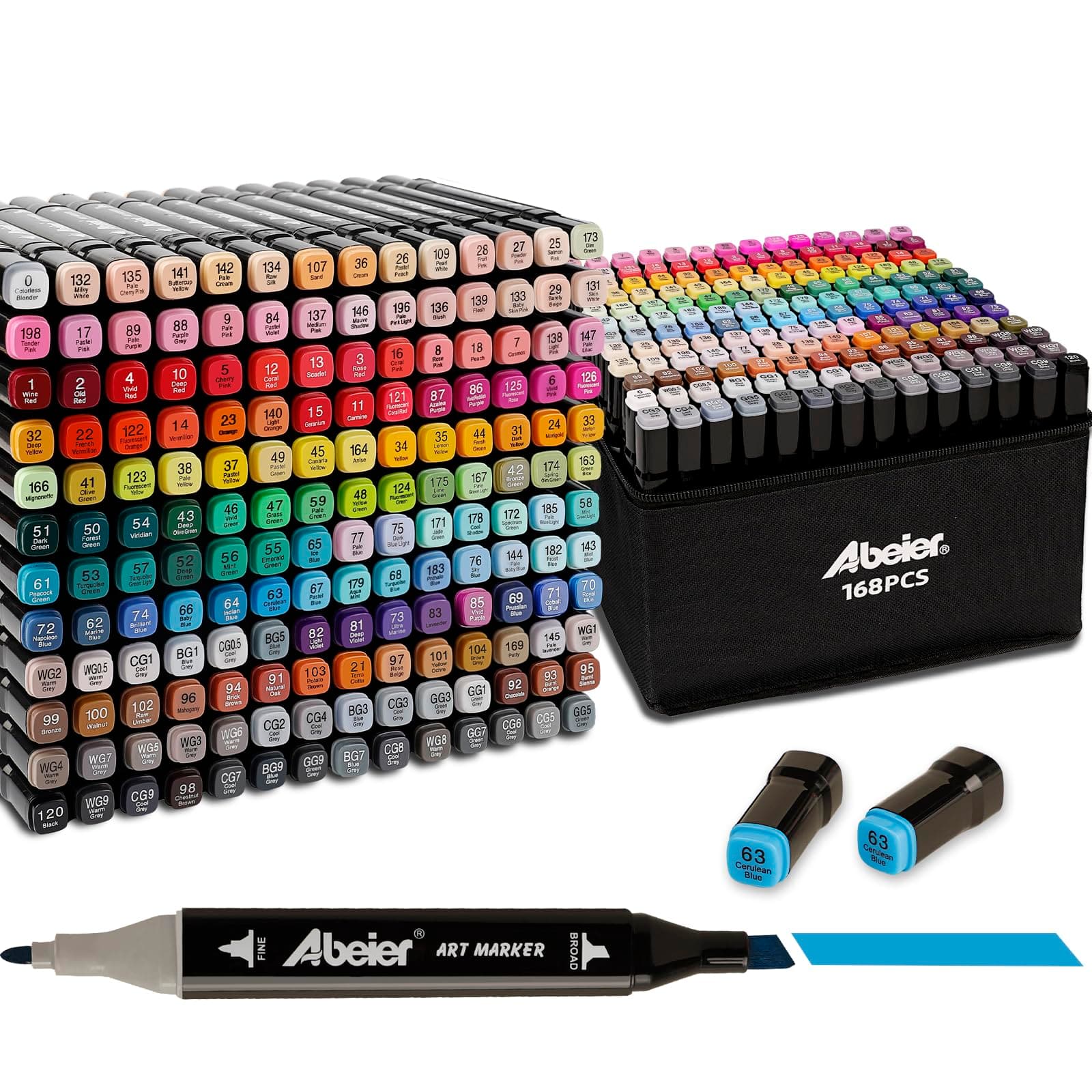 🎨 168 Farben Marker Set Filzstifte Set - Alkohol Marker Twin Tip Marker Textmarker Stift Set