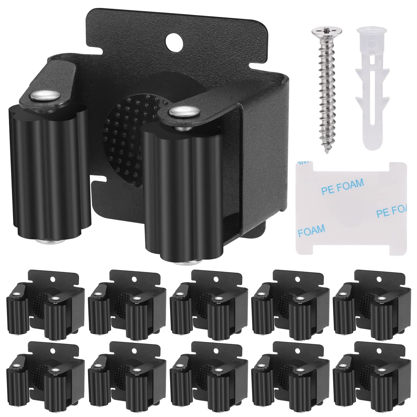 Hejo 10 Stück Gerätehalter Schwarz 🧹🔧🛠️