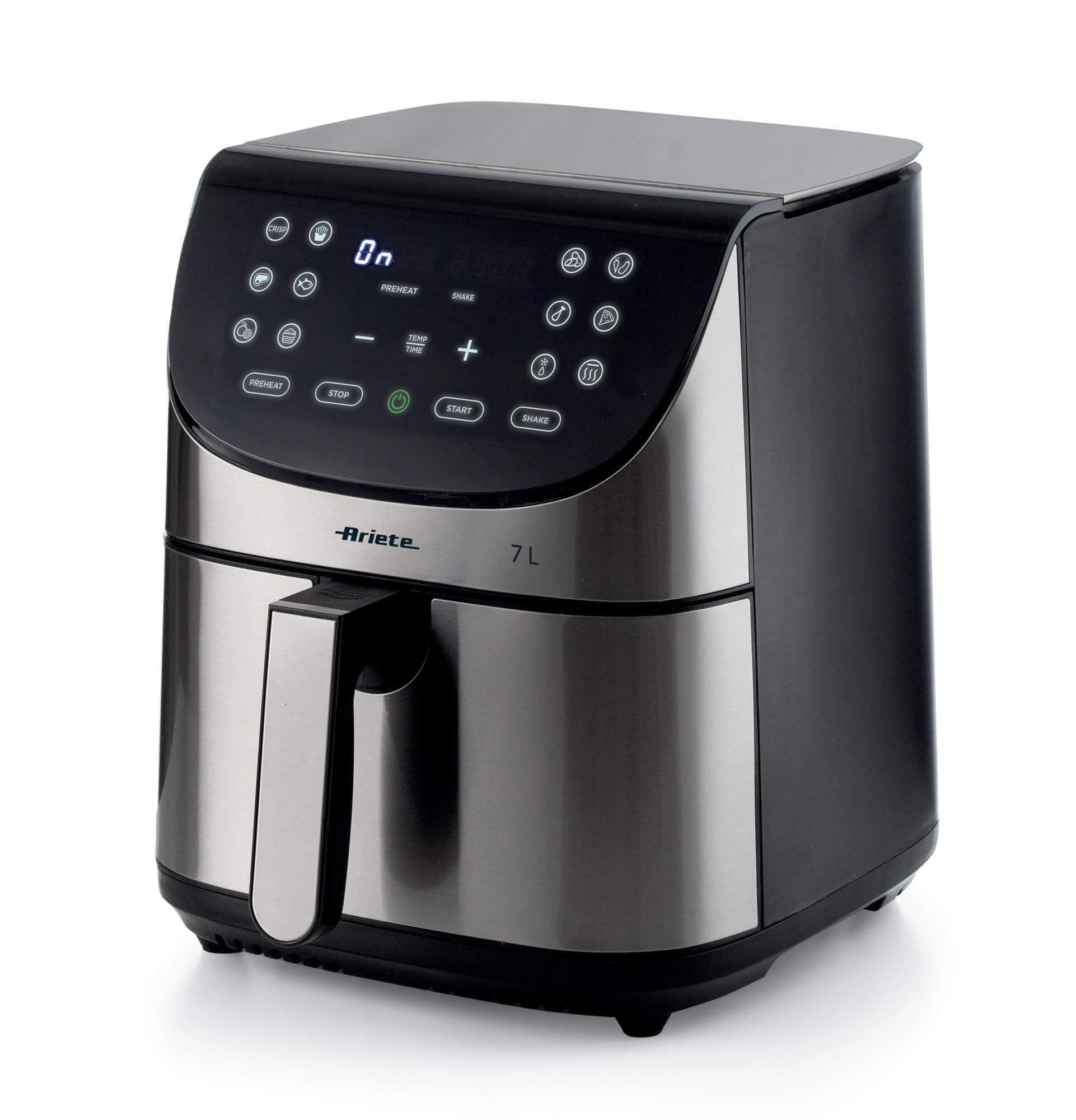 🍟🍗 ARIETE Digitale ölfreie Fritteuse aus gebürstetem Edelstahl - XXL 2 Kilo - Modell 4628