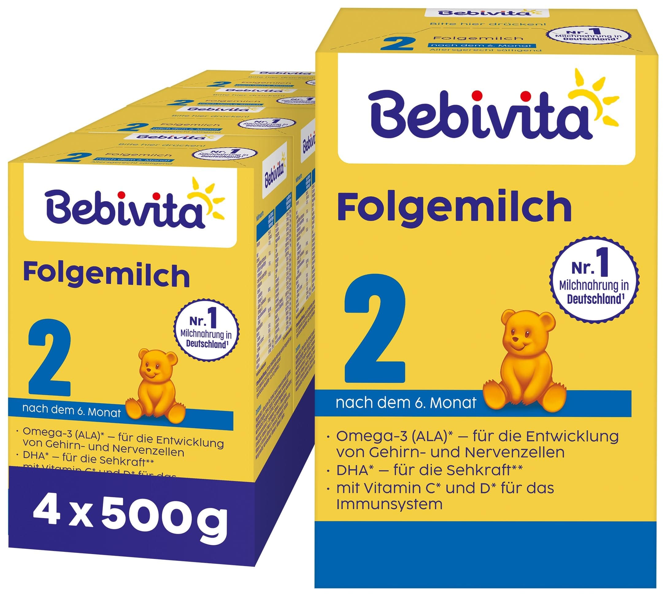 👶 Bebivita 2 Folgemilch (4 x 500g) - Das Beste für dein Baby! 👶