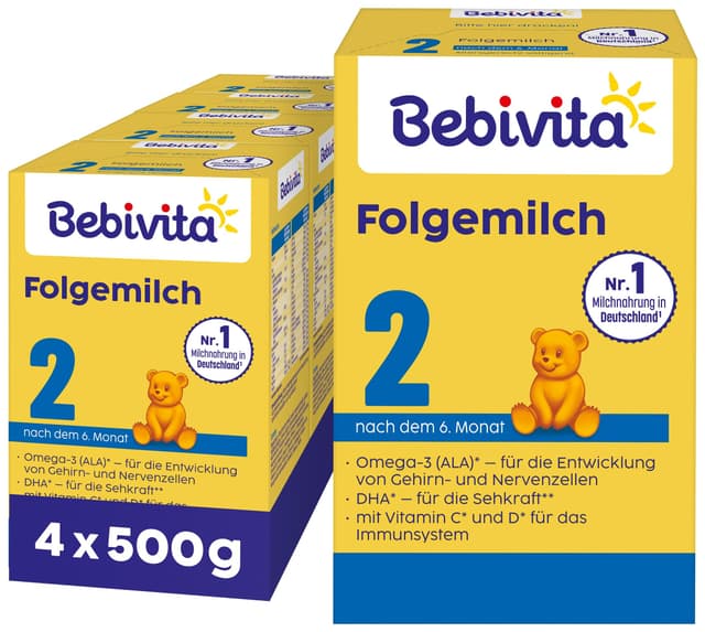 👶 Bebivita 2 Folgemilch (4 x 500g) - Das Beste für dein Baby! 👶