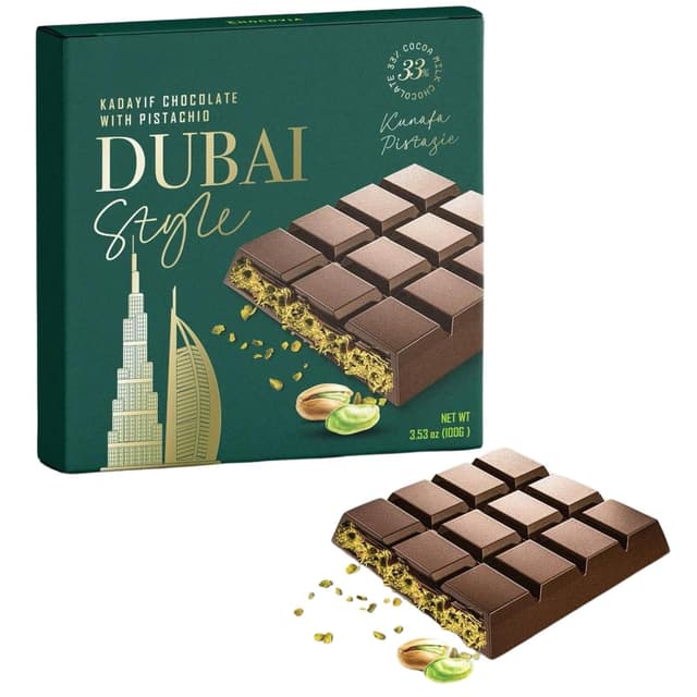 Dubai Style Schokolade (XL) mit Pistazie & Kunafeh Engelshaar Kadaif 🍫🌟