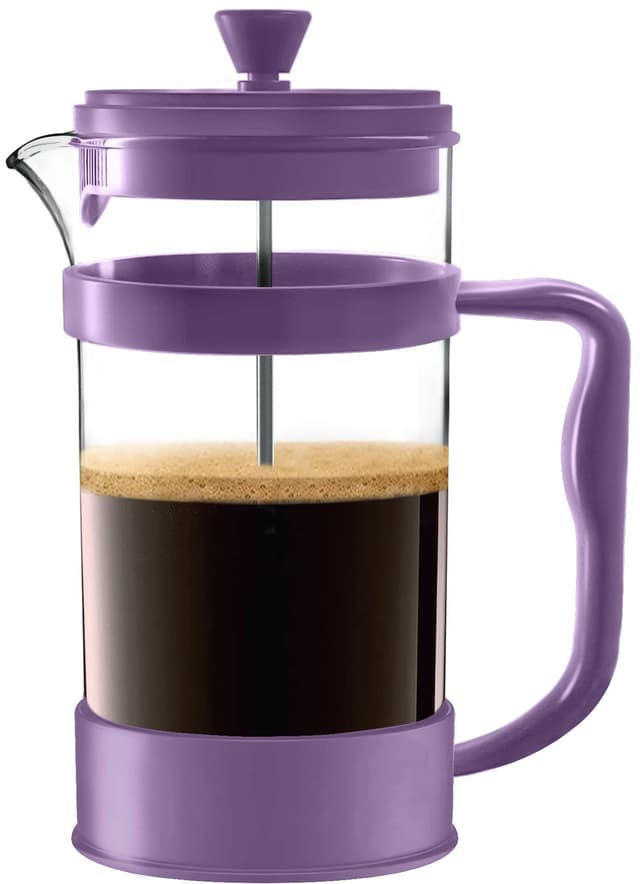 🌿 KICHLY Französische Presse Kaffeemaschine- Tragbare Cafetière mit Dreifachfilter- Hitzebeständiges Glas mit Edelstahlgehäuse- Große Karaffe- 1000ml / 1 litre / 34Oz - Pflaume 1000 ml Pflaume 🌿