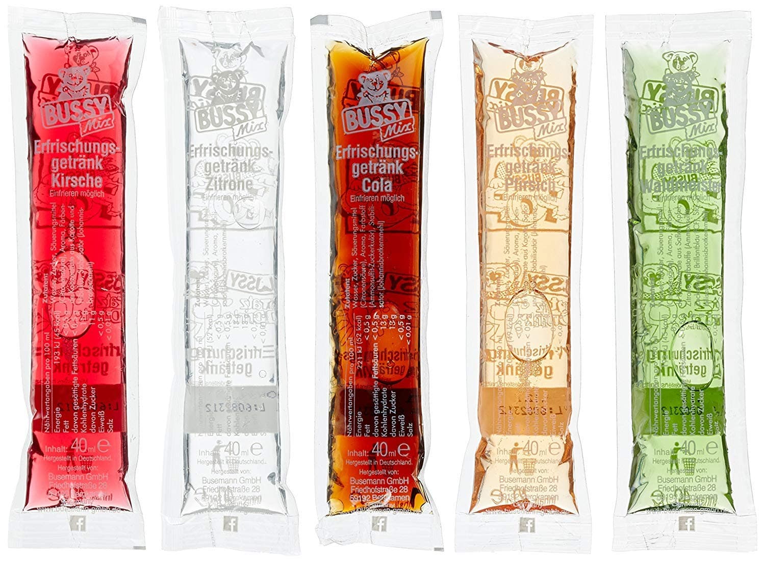 🍦 Bussy Mix Wassereis Schleck Drinks 50 Stück 🍹 Sommer Eis Angebot!