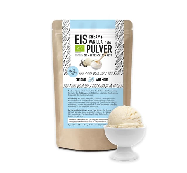 Bio Lower-Carb* Vanille Eis Mix - Cremiges Eis mit Erythrit gesüsst