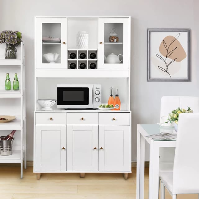 VOWNER Küchenschrank Hochschrank Küchenbuffet mit 5 Schränken 🏡