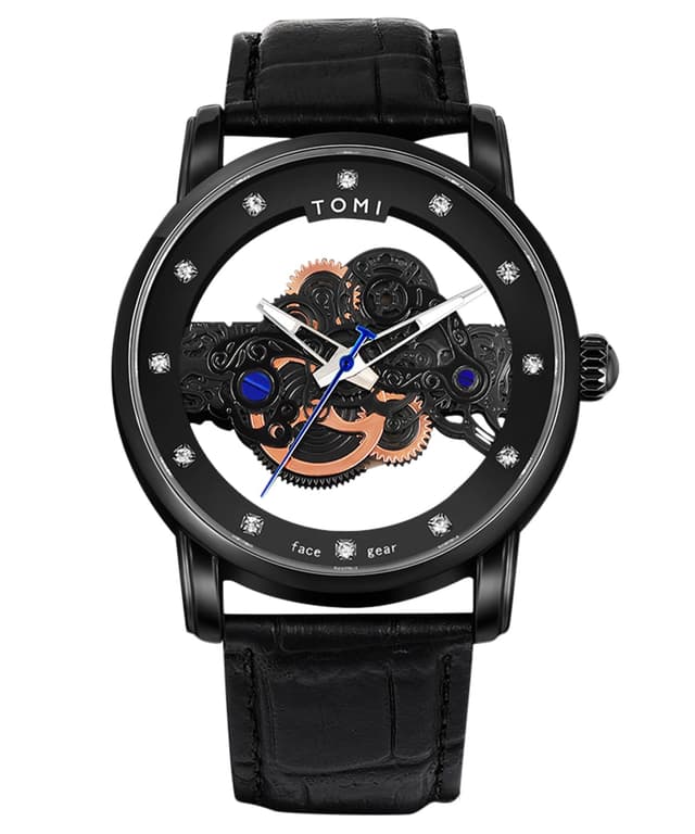 CIVO Herren Uhren Leder Männer: Analog Quarz Wasserdicht Diamant Schwarz - Design Sport Outdoor Business Geschenk A-1 Schwarz 🕶️⌚