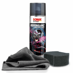 Auto Reifenpflege Set | Sonax ReifenGlanz Special Edition 500ml + Applikator Pad + Mikrofasertuch Angebot bei HelloDeals
