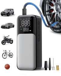 🚴‍♂️🔋 Tragbarer Luftkompressor mit digitalem Reifendruckmesser Angebot bei HelloDeals