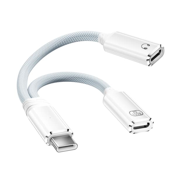🔥 Deal: Wowfast USB C Splitter 1 zu 2, USB C Doppelstecker mit 100W Laden, Kopfhörer Adapter, USBC Y Splitter (Weiß)