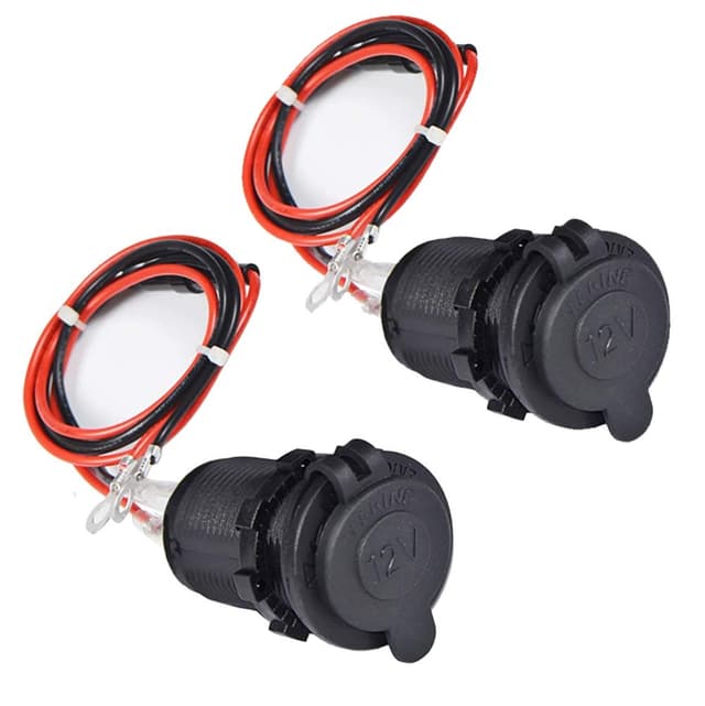 🔌🚤 12V Steckdose Wasserdicht Zigarettenanzünder Marine Grade Spritzwassergeschützt Und Staubdicht Schwarz - 2 Stück
