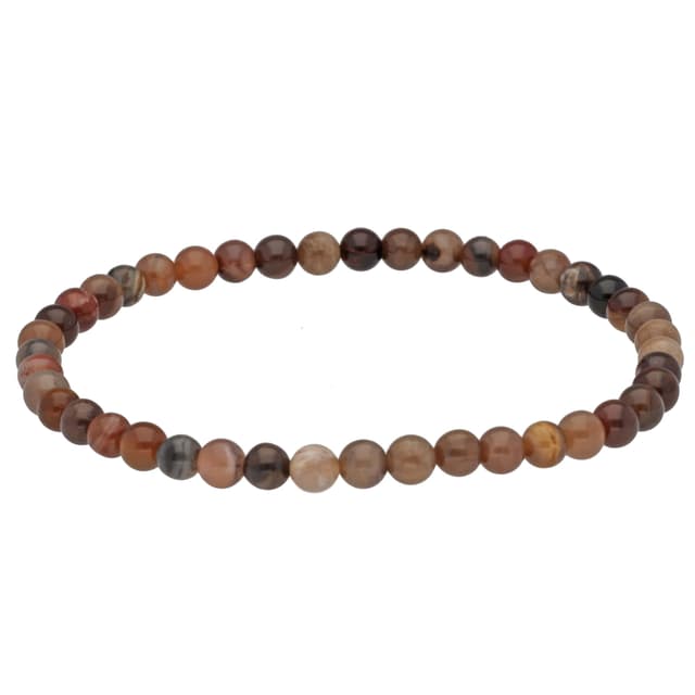 Lebensquelle Plus Mini Kugelarmband | 4-5mm | Hochwertiges Edelsteinarmband Versteinertes Holz ❤️🌟