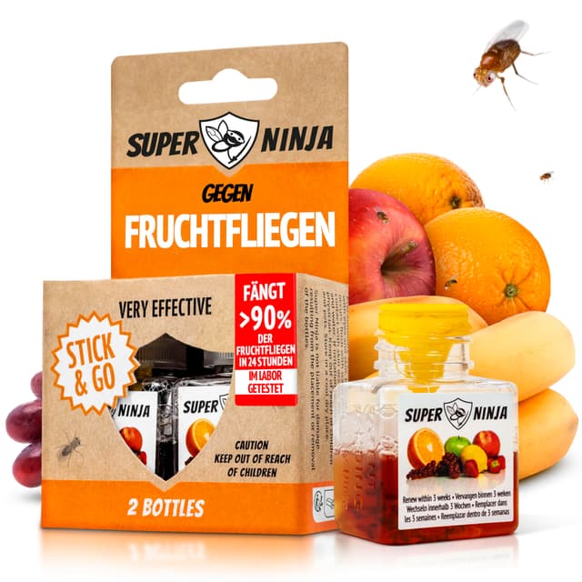 🍎🐜 Super Ninja Fruchtfliegenfalle für Innenbereich – 2er-Pack