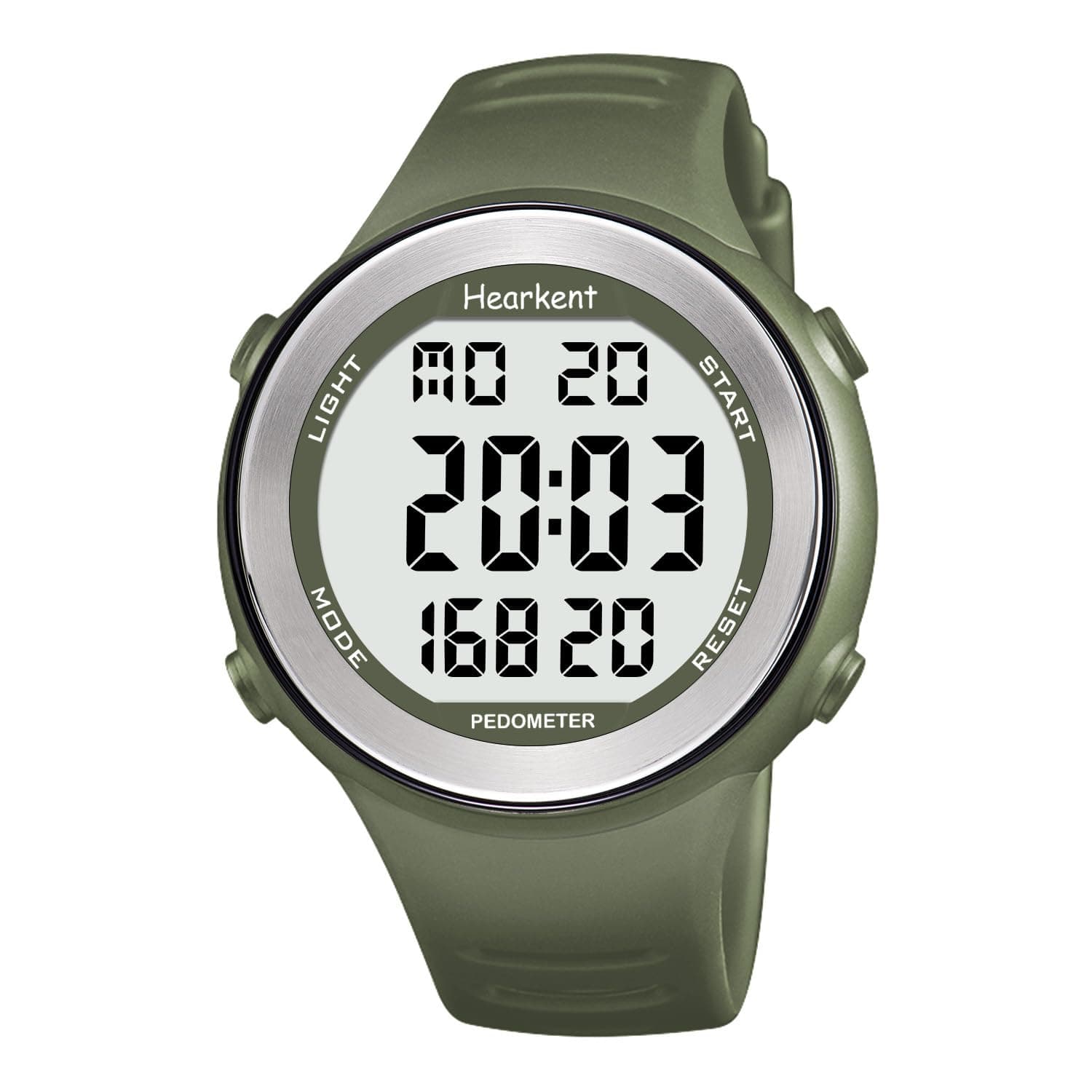 🌟 Hearkent Wasserdichte Schrittzähler-Uhr für Senioren ohne Bluetooth - Große LCD-Ziffern Grün 🌟