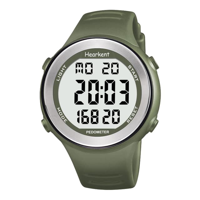 🌟 Hearkent Wasserdichte Schrittzähler-Uhr für Senioren ohne Bluetooth - Große LCD-Ziffern Grün 🌟