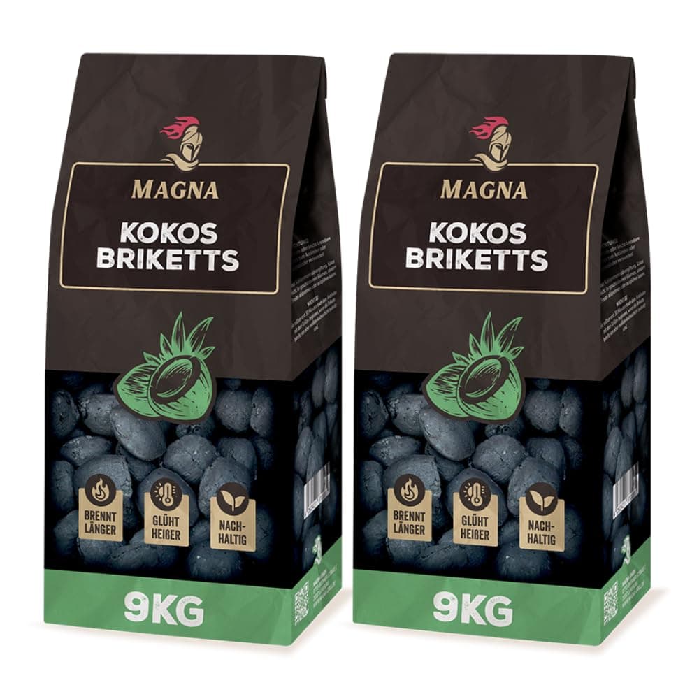 Magna Premium Kokosbriketts - 18 KG - Grillbriketts, Grillketts, Kokoskohle