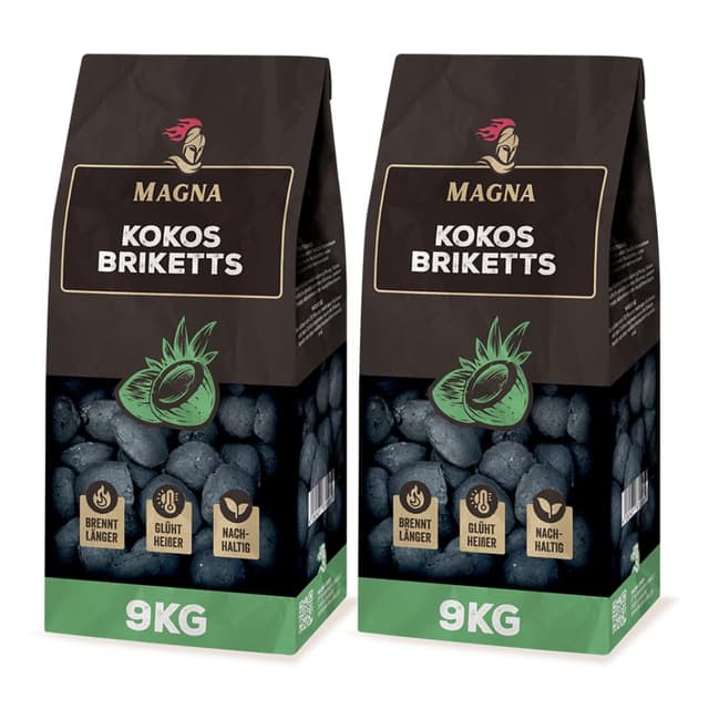 Magna Premium Kokosbriketts - 18 KG - Grillbriketts, Grillketts, Kokoskohle