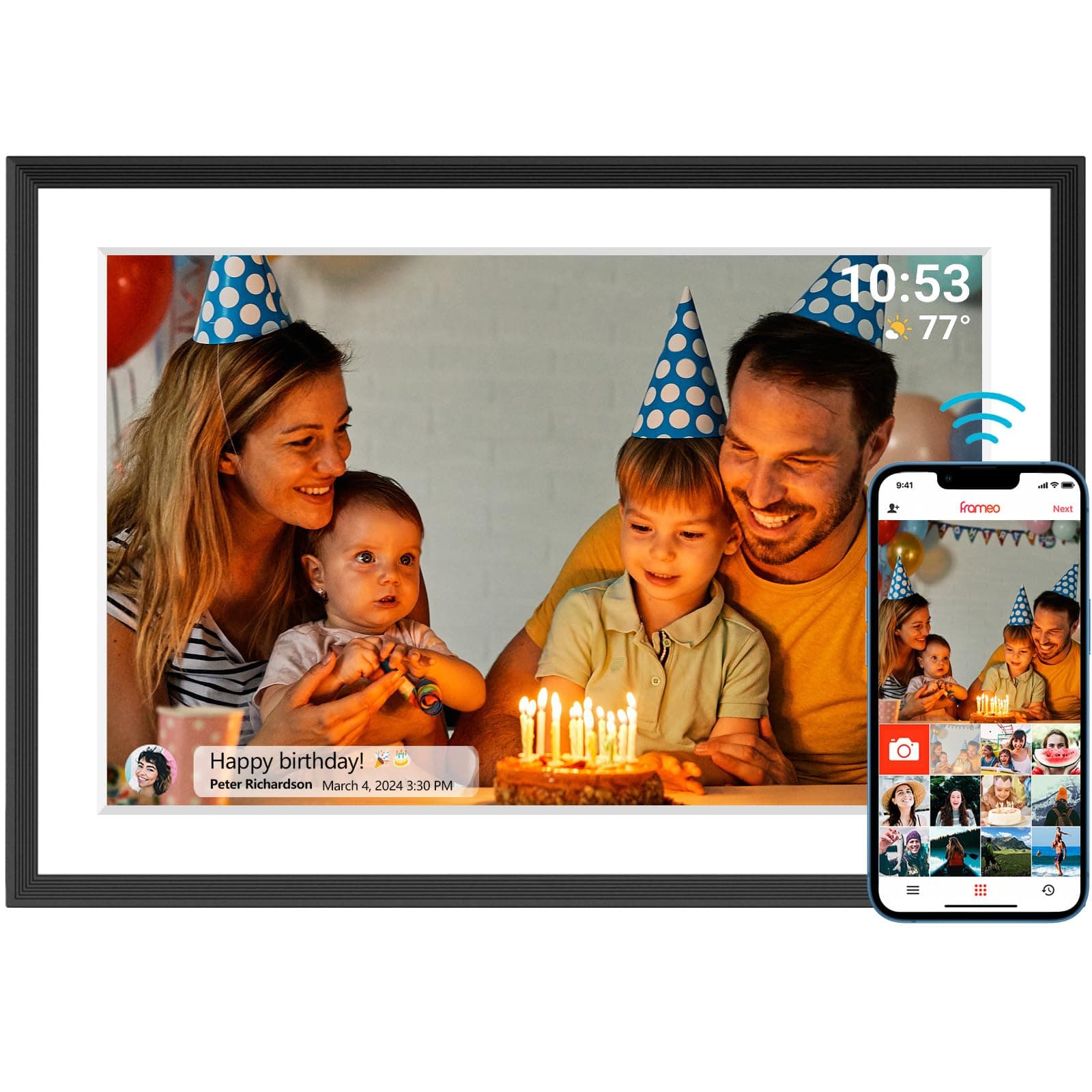 AKImart 32GB Digitaler Bilderrahmen WLAN 10,1 Zoll 1280x800 IPS LCD Touchscreen 📸🖼️