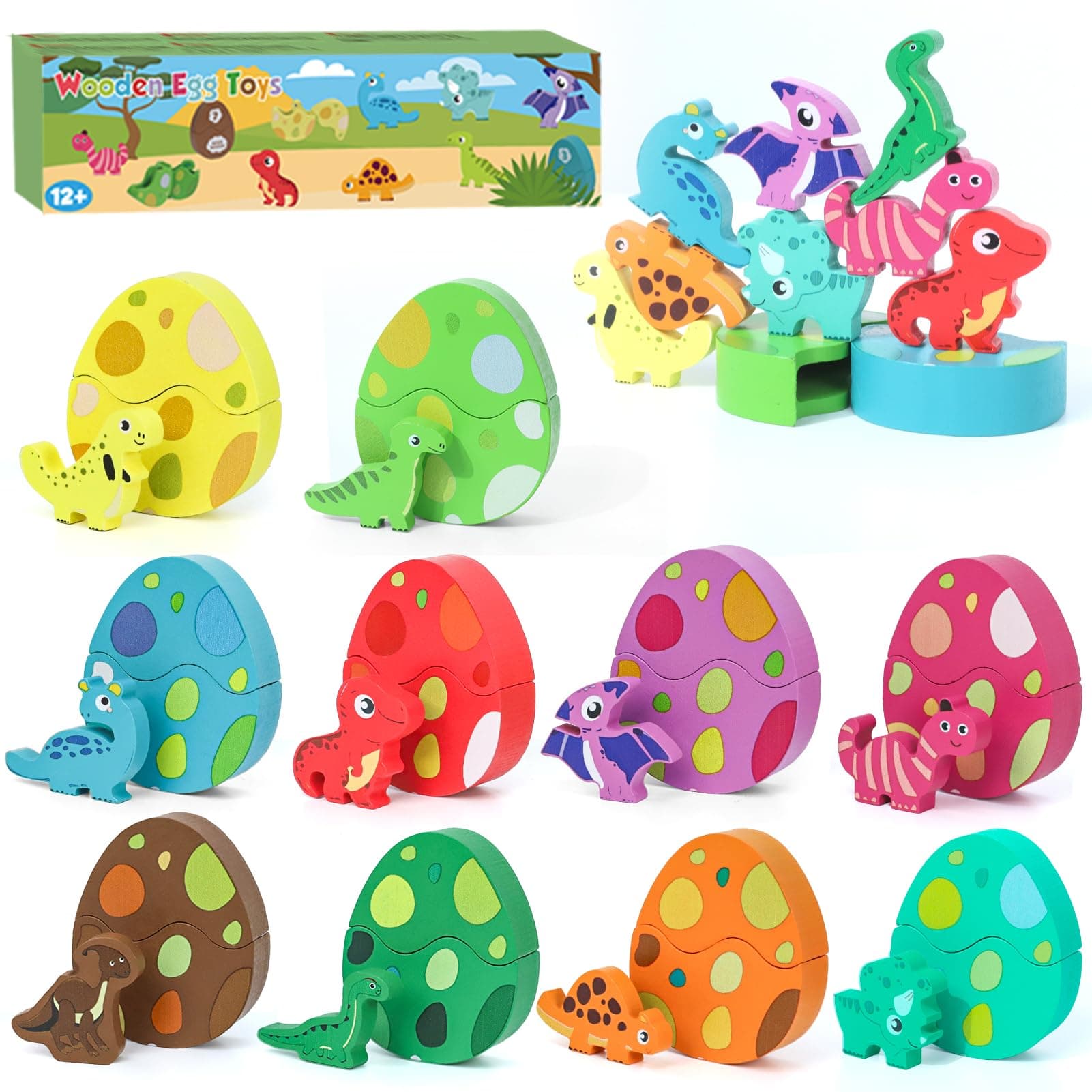 LZDMY Montessori Spielzeug ab 1 Jahr - Dino Eier Motorikspielzeug 🦕🥚